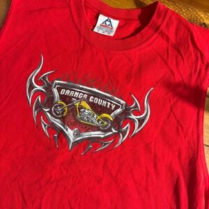 Vintage Orange County Choppers Muscle Tee Mens XL Red Tribal Graphic 2004 y2k